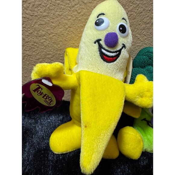 Vintage Fruit Seedies Plush Toy Set: Slam Banana & Broccoli By Toybox Creations - Picture 3 of 7